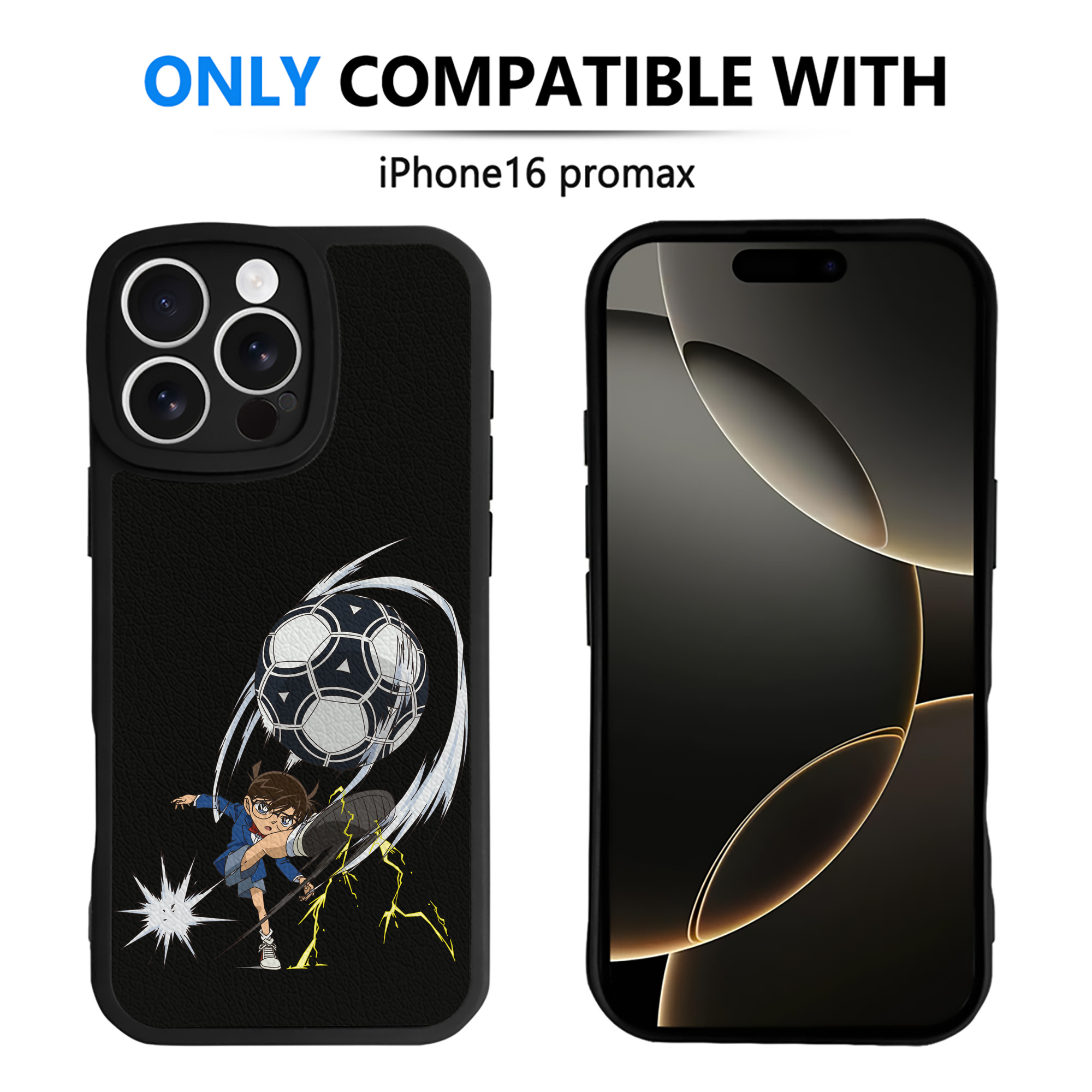 （画像用） 名探偵コナン 江戸川 コナン Detective Conan Conan Edogawa 【iPhone 16シリーズ対応】シリコンスマホケース（レザー調） 材質：シリコン